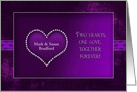 Vow Renewal Invitation - Faux Jewels - Purple card