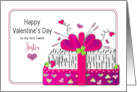 Valentine Sister Feminine Gifts Wrapped Fuchsia Zebra Prints card