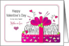 Valentine Mother in Law Feminine Gifts Wrapped Fuchsia Zebra Prints card