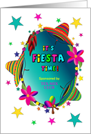 Invitation Fiesta Party Colorful Sombreros Flowers and Chili Peppers D card