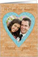 Wedding Gift Thank You, Heart-shaped Photo card