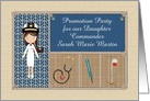 Navy Commander Promotion Party Invitation for Daughter, Custom Text card