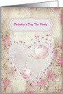 Valentine’s Day Tea Party Invitation, Teapot Pouring Hearts in Teacup card