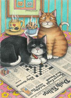 Cats Doing Crossword...