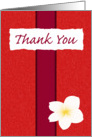 Plumeria Thank You - Red card