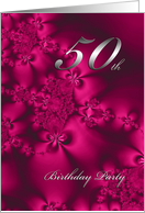 Silky Flowers, 50th birthday invitation card