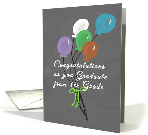 Congratulations, Graduation 8th Grade, Chalkboard Design card