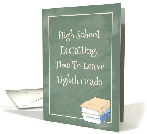 8th Grade Graduation in Green Slate with Books card (1537298)