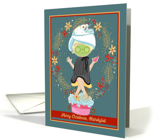 Christmas Design for Hairstylist in Green card (1749648)