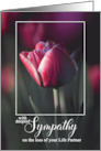 Life Partner’s Passing Deepest Sympathy Pink Solitary Tulip card