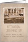 International Children’s Day Vintage Children in Sepia Tones card