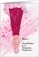 Congratulations on your Ballet Recital Pink Ballerina card
