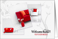 Welcome Home Modern Red and White Blank Inside card