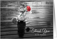 Thank You for the Donation Squirrel with Carnation card