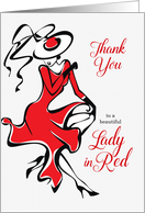 Thank You Lady in Red Blank Inside card