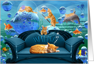 Encouragement Tabby Dreams Underwater Adventure for Cat Lover card