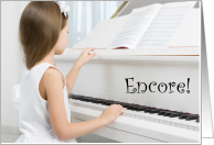 Piano Recital Congratulations for Young Girl Encore card