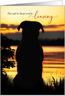 Goodbye and Farewell Dog Silhouette at a Sunset Lake card