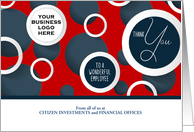 Employee Appreciation Red and Navy Business Logo card