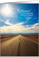 Retirement Congratulations Endless Road with Blue Sky card