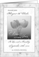 Vow Renewal Ceremony Invitation Silver Tulips card