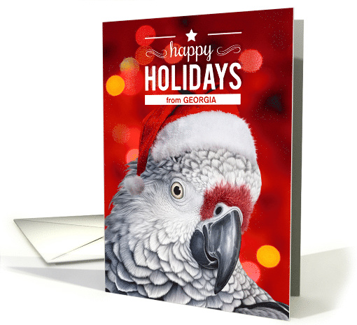 from Georgia African Gray Parrot Custom Holidays card (658809)