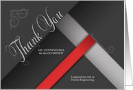 Thank You for the Interview Custom Business Grayscale with Red card