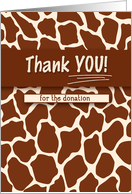 Donation Thank You Safari Theme with Giraffes card