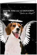 Donation Thank You You’re an Angel Beagle Dog for Business card