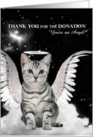 Donation Thank You You’re an Angel Gray Tabby Cat for Business card