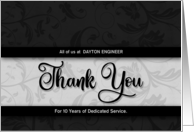 Custom Employee Anniversary Classic Black Damask card