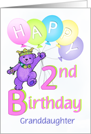 Granddaughter 2nd Birthday Teddy Bear Princess card