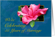 55th Anniversary Party Invitation - Hibiscus card