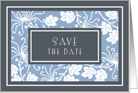Blue Flowers Save the Date Card