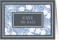 Blue Flowers Save the Date Wedding Card