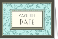 Blue Flowers Save the Date Wedding Card