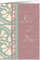 Wedding Save the Date - Antique Turquoise & Rose card