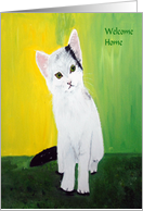 White Kitten Welcome Home card