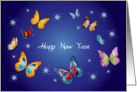 Missing you at New Year’s, butterflies card