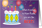 Birthday for Ham Radio Operator, Cake, Balloons card