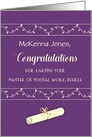 Custom Name Congratulations for Master in Social Work, Diploma card