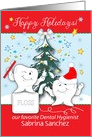 Custom Name Happy Holidays for a Dental Hygienist card