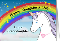 Daughter’s Day for Granddaughter, Rainbow, Unicorn card