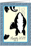 Humorous New Year 2024 Humorous Smelly Skunks card