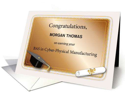 Custom Congratulations BAS Cyber Physical Manufacturing card (1846560)