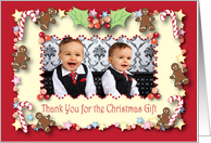 Christmas Thank you, Photo Card, Gingerbread Men card