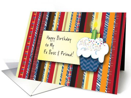 Happy Birthday, to Ex Boss, cupcake card (925457)