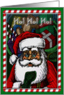 Santa with Candy Cane border card