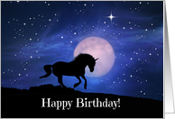 Unicorn Fantasy Happy Birthday card