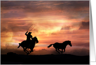cowboy and wild horse pursue your dreams card